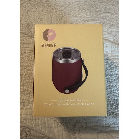 12oz Wine Cup Tumbler, Stainless Steel Vacuum Insulated, with Lid and Handle NEW - Picture 1 of 4